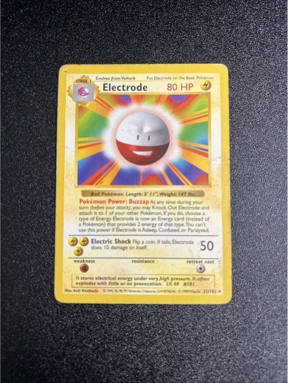 1999 1st edition base set Electrode 21/102